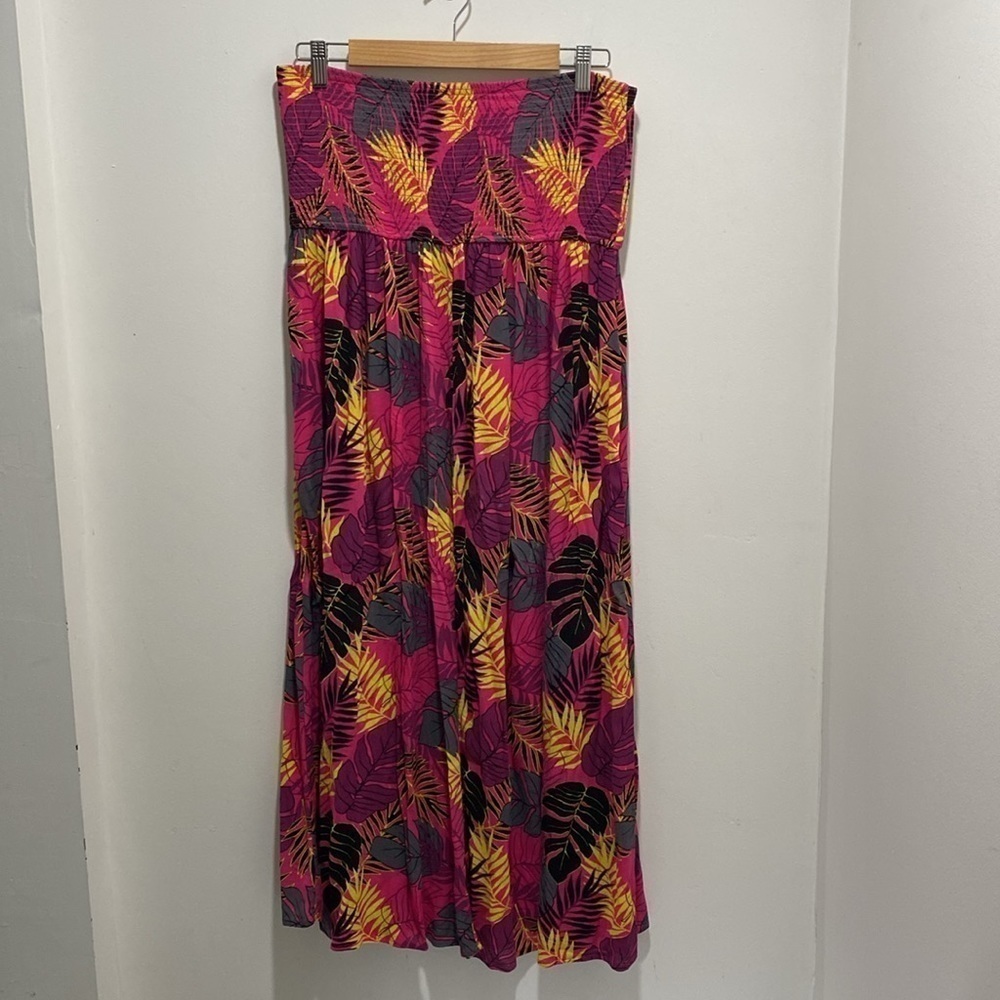 Midi Gauze Smocked Floral Convertible Dress Size 0 Large - Picture 7 of 7